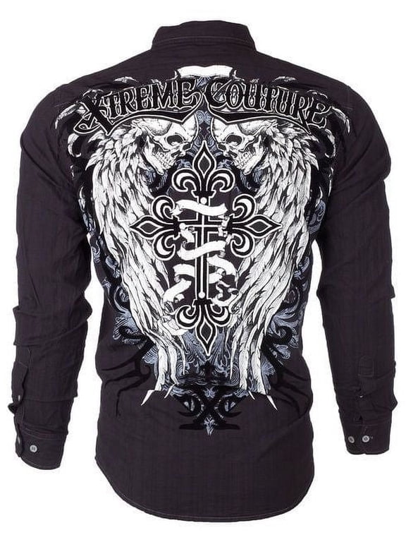 Affliction Men's Button down Shirt Kings Fall