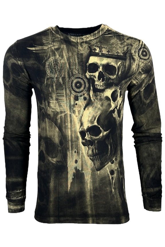 By Affliction Men's Long Sleeve T-shirt Death's Grin