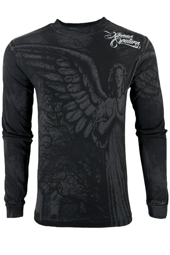 By Affliction Men's Long Sleeve T-shirt Grave Angel