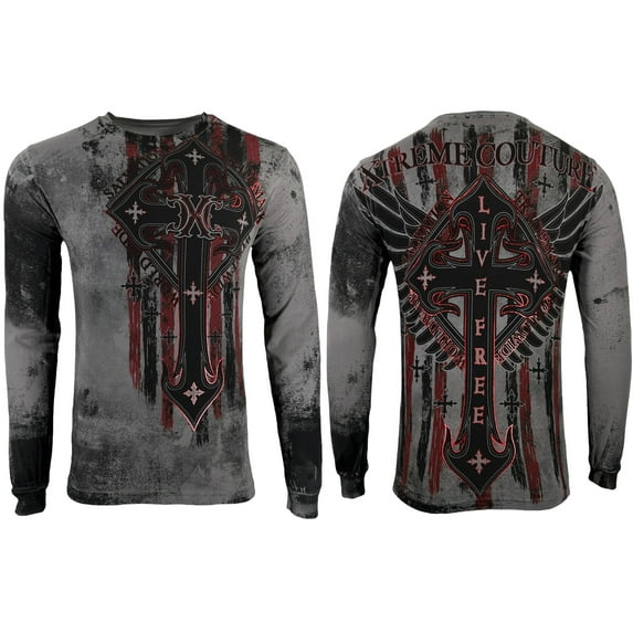 Xtreme Couture By Affliction Men's Long Sleeve T-shirt Liberty Crusade