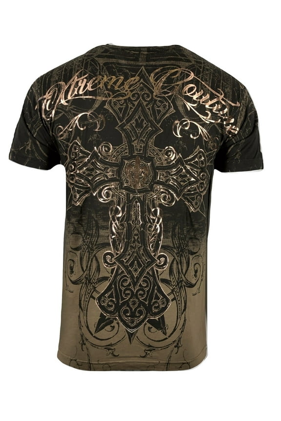 By Affliction Men's T-Shirt DECRETUM Brown