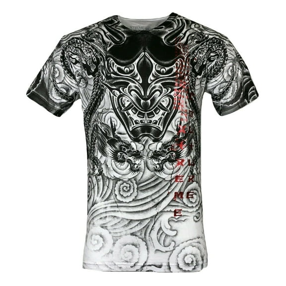 Xtreme Couture By Affliction Men's T-Shirt IMPERIAL DRAGON Biker MMA White