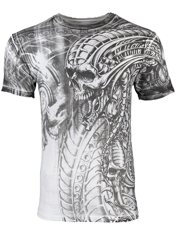 By Affliction Men's T-Shirt Proto Metal White