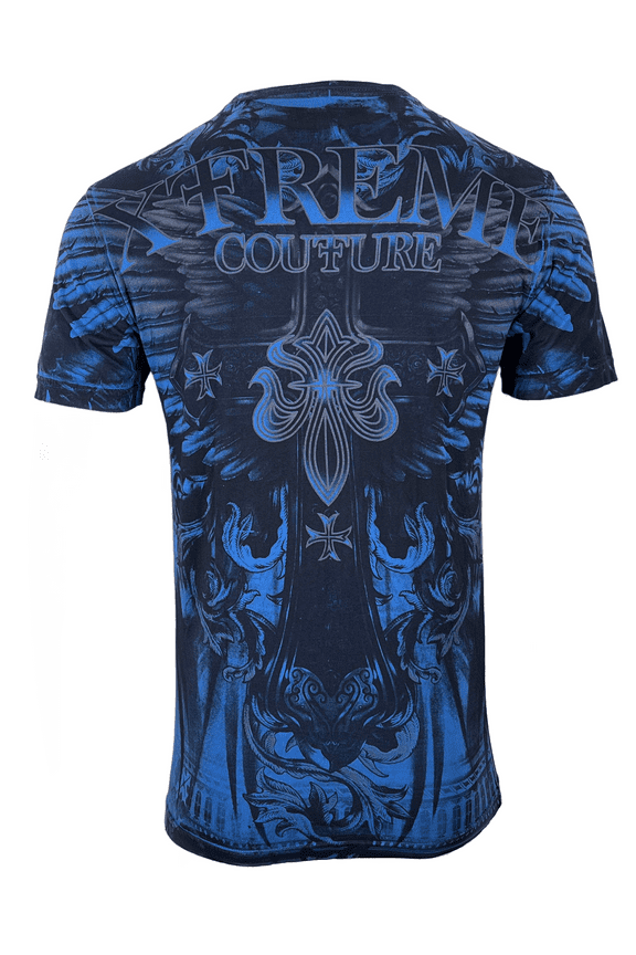 By Affliction Men's T-Shirt WROUGHT IRON Blue