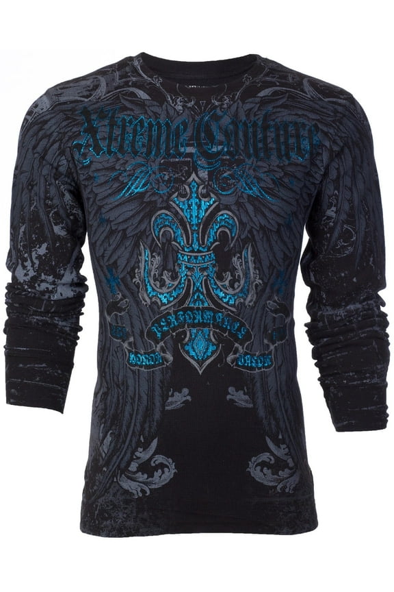 By Affliction Men's Thermal Shirt Sandstone