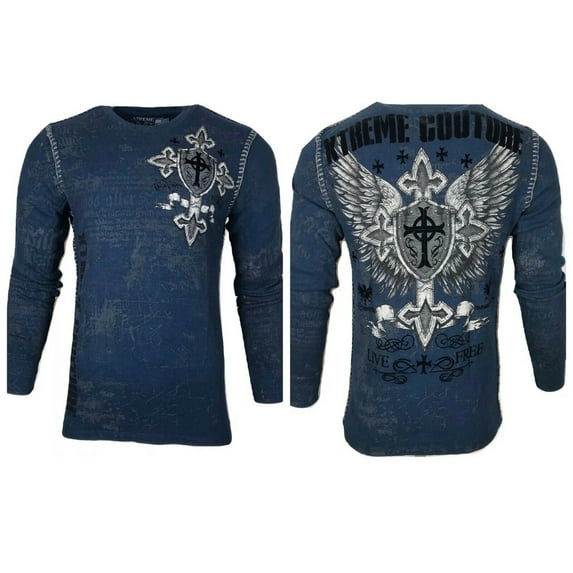 Xtreme Couture by AFFLICTION Men's L/S T-Shirt PRO FAITH THERMAL Biker MMA