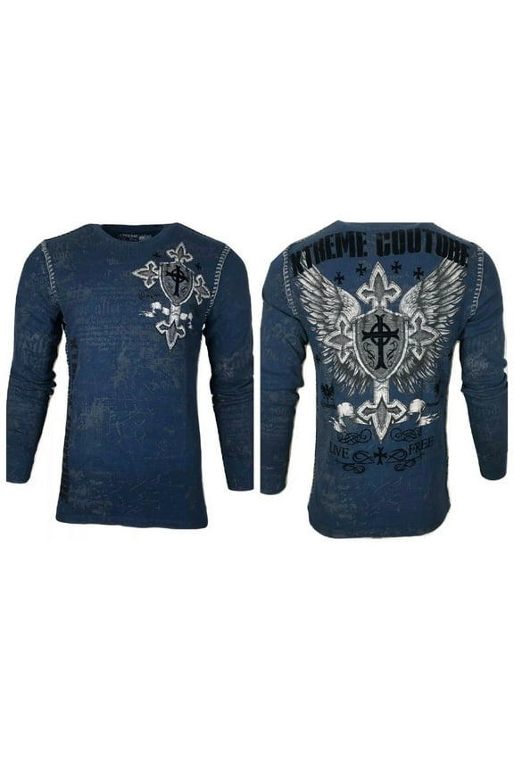 Xtreme Couture by AFFLICTION Men's L/S T-Shirt PRO FAITH THERMAL Biker MMA