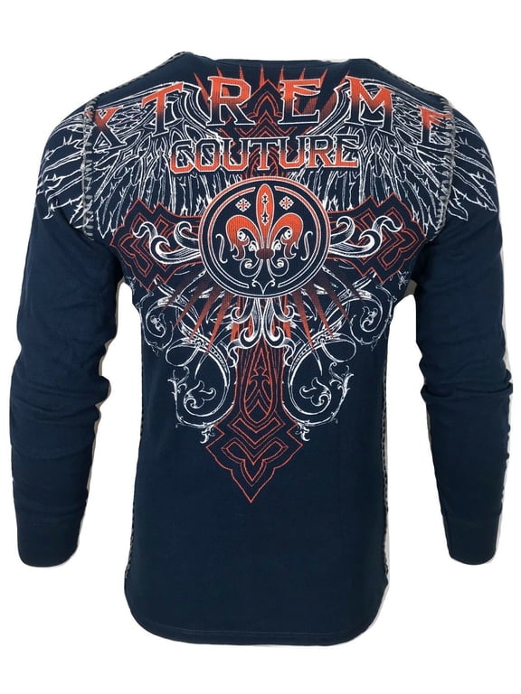 Xtreme Couture by AFFLICTION Men's T-Shirt RIVETER THERMAL Biker Wings MMA
