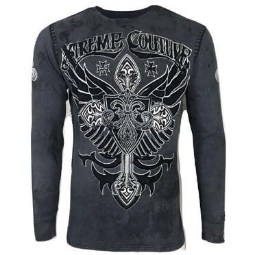 Xtreme Couture Affliction Mens Button Down Shirt Royalty REV Wing Gym Black $78 (S) at Men's Clothing store Xtreme Couture Affliction Mens Button Down Shirt Royalty REV Wing Gym Black $78 (S) at Men's Clothing store