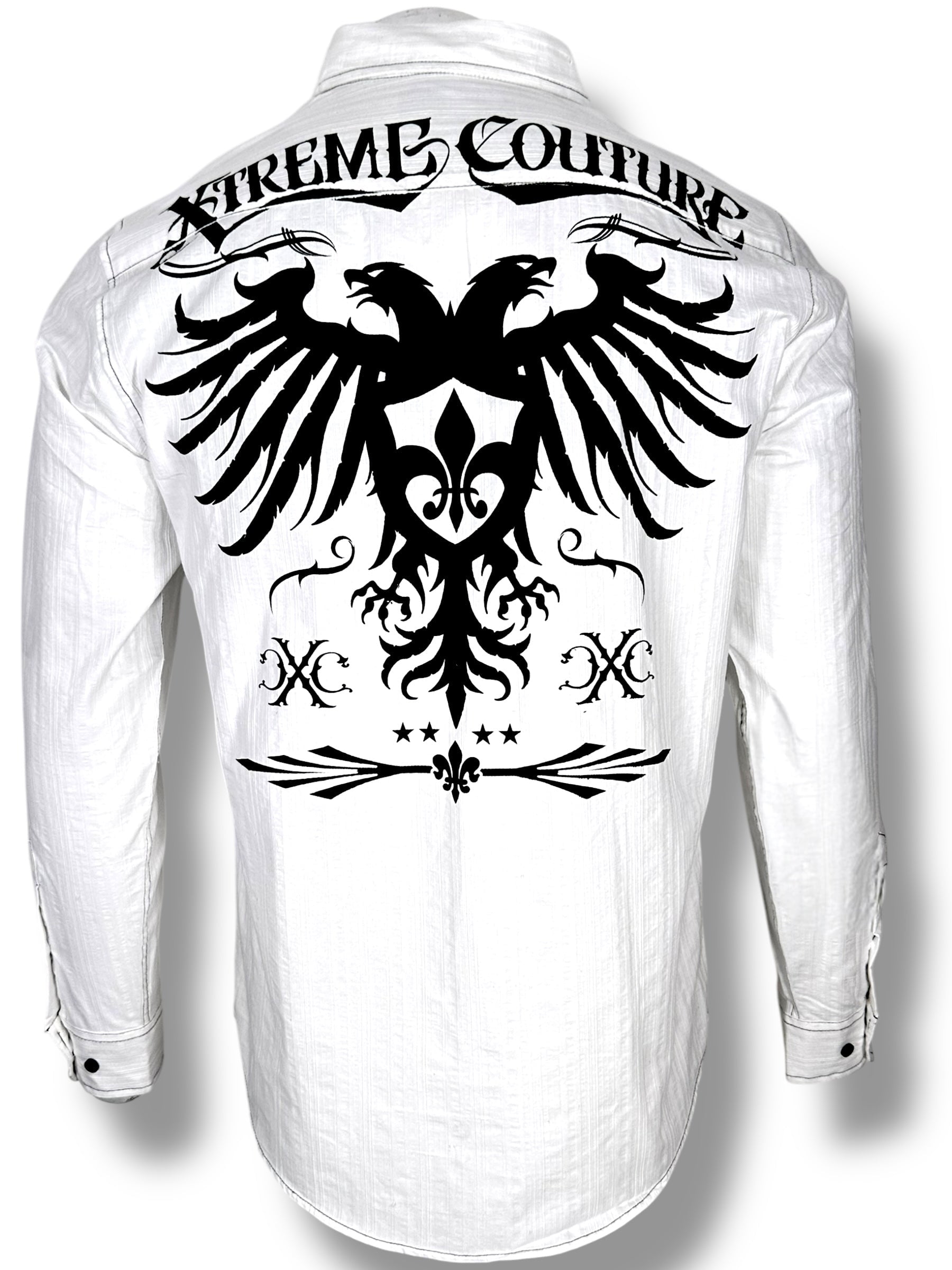 Xtreme Couture By Affliction Men's Button Down Shirt - Slim Fit Woven Rattle Design