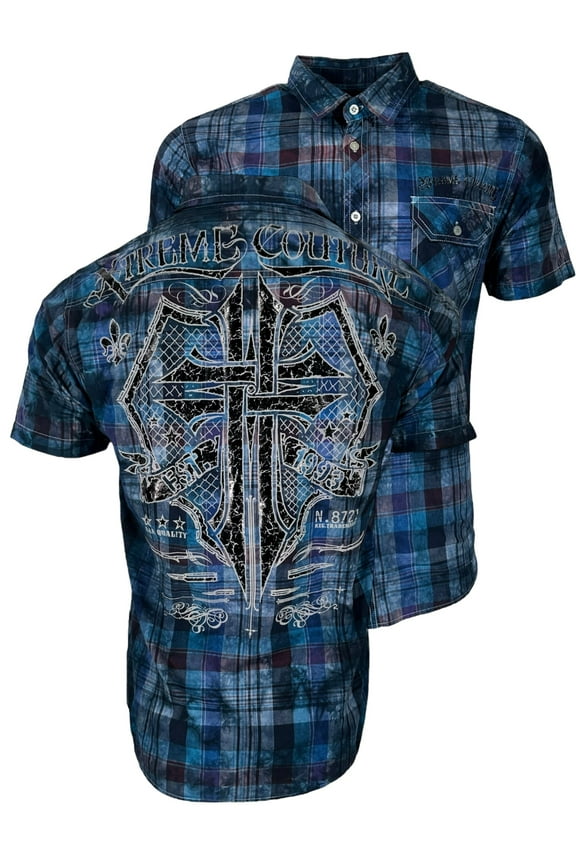 by Affliction Men's Button Down Shirt Rattle