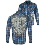 Xtreme Couture by Affliction Mens Button Down Shirt Stone Eagle