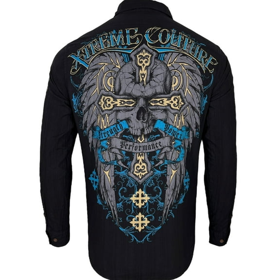 Xtreme Couture by Affliction Men's Button Down Woven Shirt Thor Black