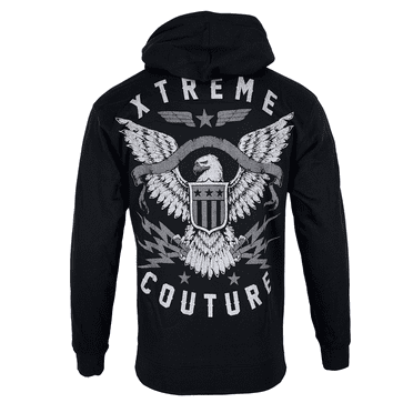 Xtreme Couture By Affliction Men's White Zip-Up Hoodie - Gothic Wing Design