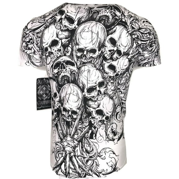 Xtreme Couture by Affliction Men's T-Shirt ACCUSER Skull Biker
