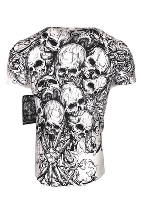 by Affliction Men's T-Shirt ACCUSER Skull Biker