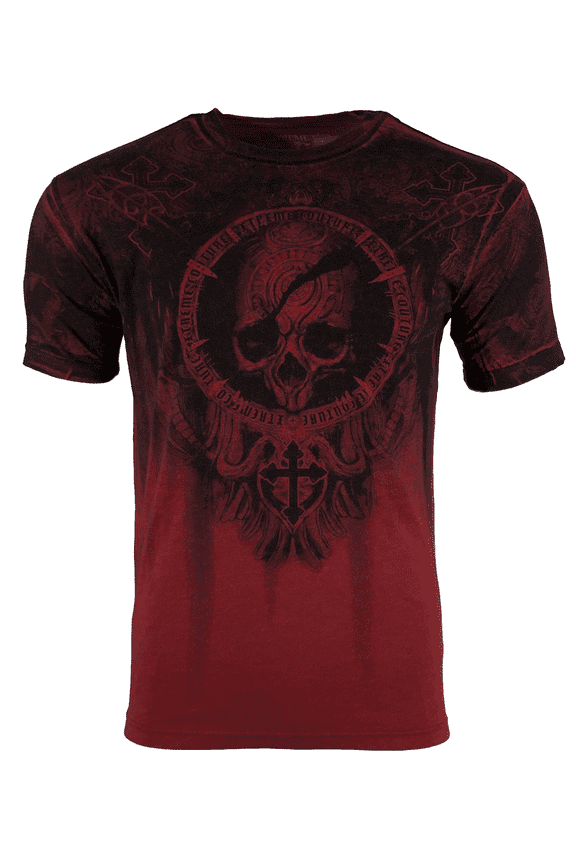 by Affliction Men's T-Shirt SHADOW WALKER Red