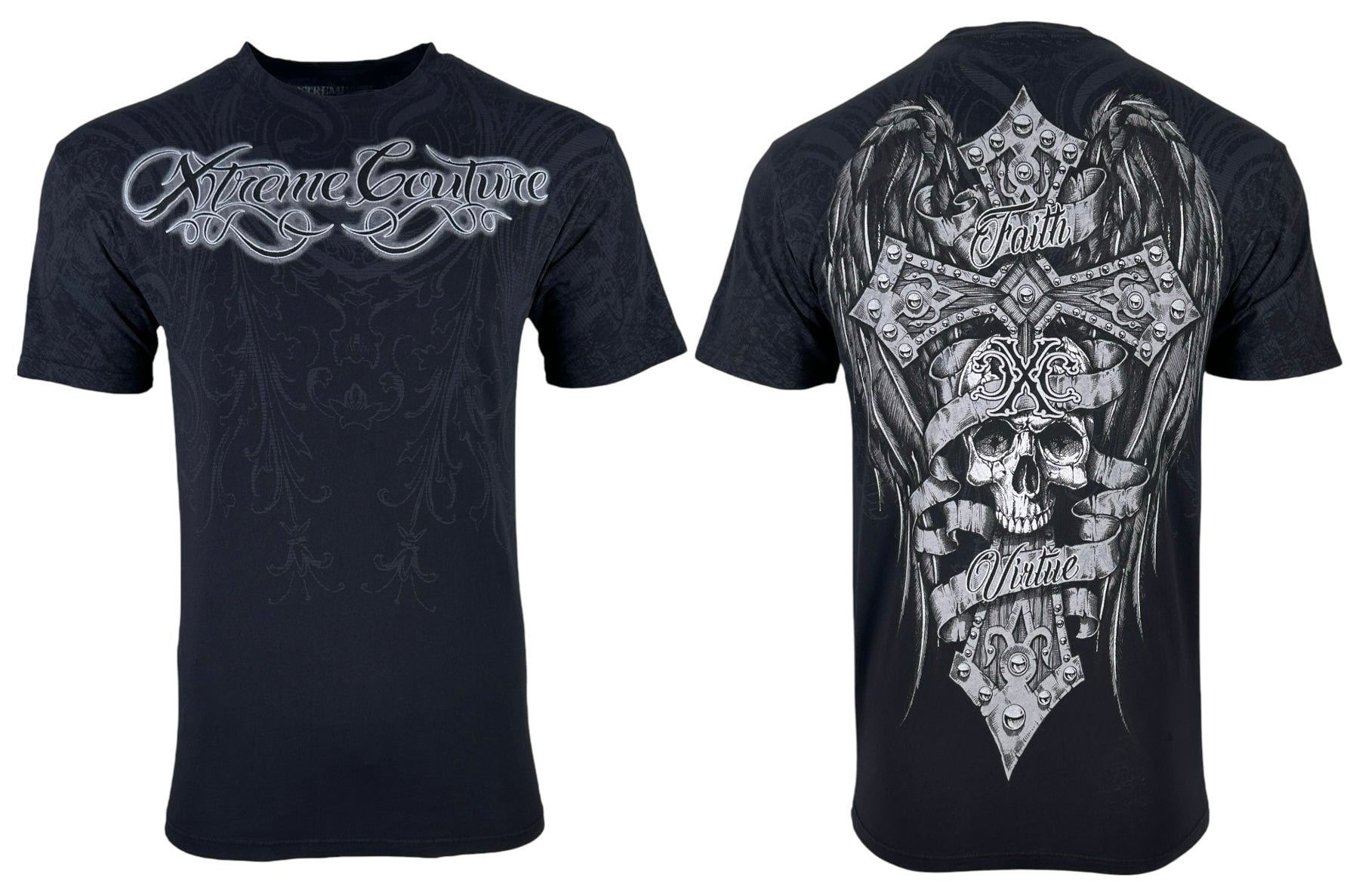 Maglietta Affliction Uomo T-shirt Affliction Xtreme Couture - Stampa Ferro Battuto Con Ali, Taglie S-5XL Maglietta Casual In Cotone Per MMA E Biker - Foto 9