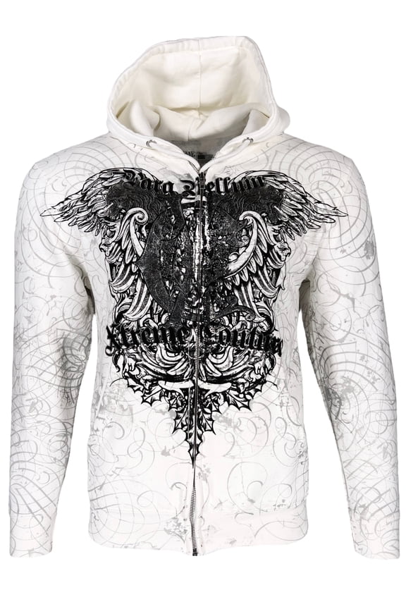 by Affliction Men's Zip Up Hoodie Cast Iron