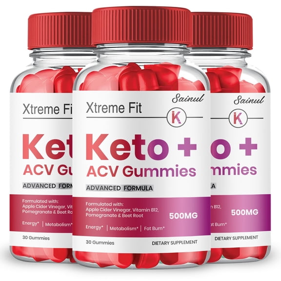Xtreme Fit Keto ACV Gummies, Official XtremeFit Gummies, Extreme Fit Keto Plus ACV Gummies Apple Cider Vinegar Belly Fat Dietary Supplement (3 Pack)