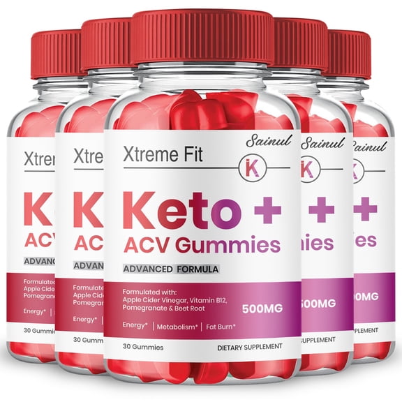 Xtreme Fit Keto ACV Gummies, Official XtremeFit Gummies, Extreme Fit Keto Plus ACV Gummies Apple Cider Vinegar Belly Fat Dietary Supplement (5 Pack)