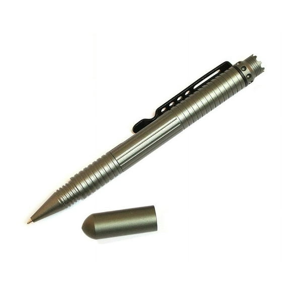 Xtreme Gray Tactical Ballpoint Pen with Clip Holder, Black Ink, 6" Length