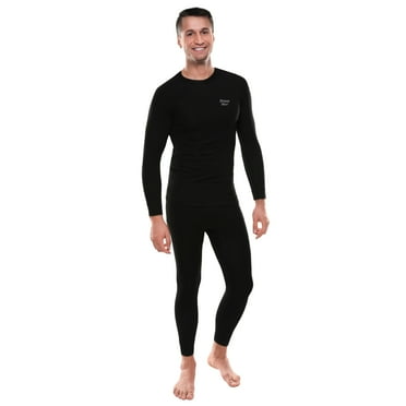 Xtreme Heat Men’s Base Layers Set Compression Pants & Shirt Thermal Wear for Men, Black Medium
