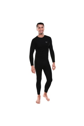 Men’s Base Layers Set Compression Pants & Shirt Thermal Wear for Men, Black Small