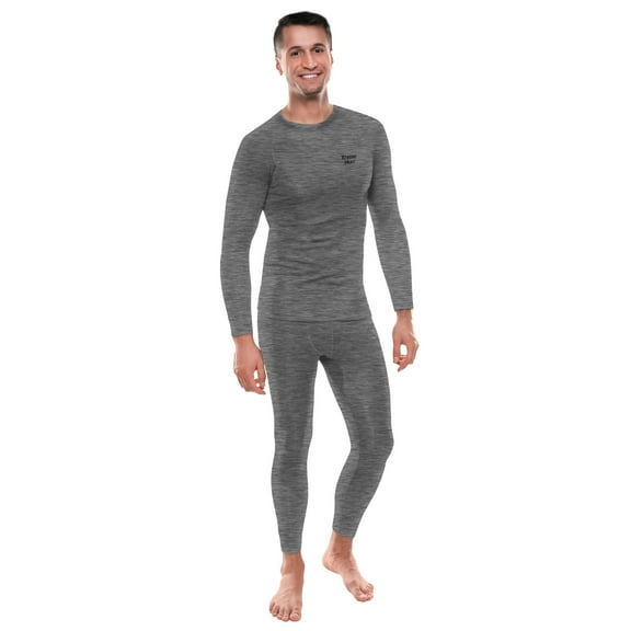 Xtreme Heat Men’s Base Layers Set Compression Pants & Shirt Thermal Wear for Men, Grey Medium