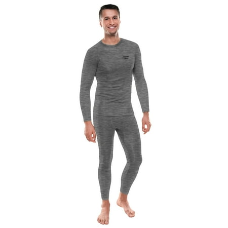 Xtreme Heat Men’s Base Layers Set Compression Pants & Shirt Thermal Wear for Men, Grey Small