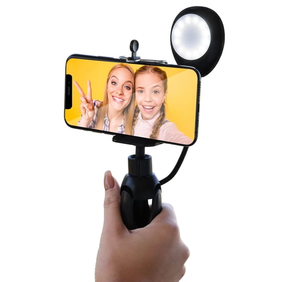 Xtreme LED Smartphone Selfie Mount, 3 Lighting Levels, Tripod/Handheld, Requires 2 AAAs