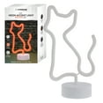 thumbnail image 1 of Xtreme Lit 10" Orange Cat Neon Accent LED Light Table Lamp, 4 Hour Timer, Battery Powered 3 AA Batteries, 1 of 7