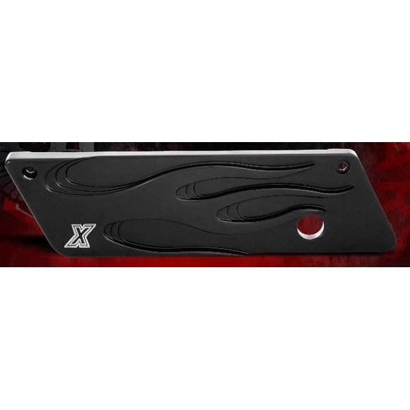 Xtreme Machine Saddlebag Latch Cover Arson - Black 0200-2002XAR-B