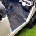 thumbnail image 1 of Xtreme Mats Club Car Golf Cart Mat, Full Coverage Golf Cart Floor Liner Mats - Fits Club Car Models Precedent (2004-2023)/Onward & Tempo (2017-2023)/Villager & V4L (2019-2023) - Black with Blue Trim, 1 of 8