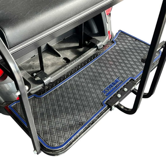 Xtreme Mats E-Z-GO Golf Cart Floor Mats for Rear Seat Kits & Rear Facing Foot Rests - Fits Select E-Z-GO RXV and TXT Rear Seat Kits - Blue Trim