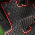 thumbnail image 1 of Xtreme Mats EZGO RXV Golf Cart Mat, Full Coverage Golf Cart Floor Liner Mat - Only Fits EZGO RXV (2008-2022) & 2Five (2009+) - Black with Red Trim, 1 of 6