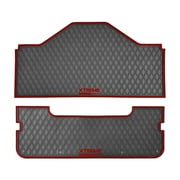 Xtreme Mats Evolution D5 Golf Cart Floor Mat set for front row & rear - Rubber Double Diamond Design - Fits D5 2+2 Including Evolution Maverick & Ranger (Flamenco Red Trim, D5 2+2 Front & Rear)