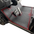 thumbnail image 1 of Xtreme Mats Full Coverage Golf Cart Floor Mat Liner - Fits EZGO S2 or S4 2022 (Hexagon flooring) with new Cushman Hauler style dash - Red Trim, 1 of 5