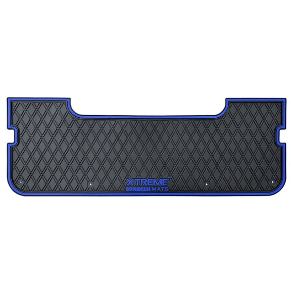 Xtreme Mats Golf Cart Mat for Rear Facing Foot Rests & Rear Seat Kits - Fits Evolution Classic Pro, Plus 4 Seaters Rear Foot Rest Mat - BLUE Trim