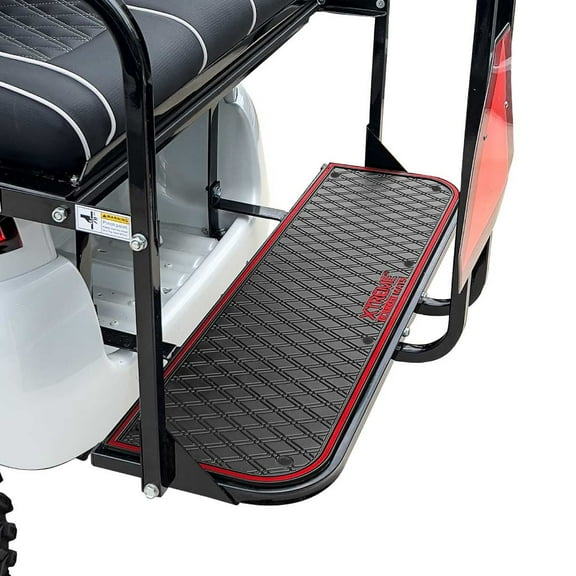 Xtreme Mats Golf Cart Mat for Rear Facing Foot Rests & Rear Seat Kits - Fits Genesis 150 / GTW Mach1 - Red Trim