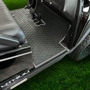 Xtreme Mats Rubber Golf Cart Mat for Bintelli Golfcars, Full Coverage Golf Cart Front Floor Liner Protects OEM Factory Flooring Compatible with Bintelli Beyond & Nexus carts (Grey Trim)