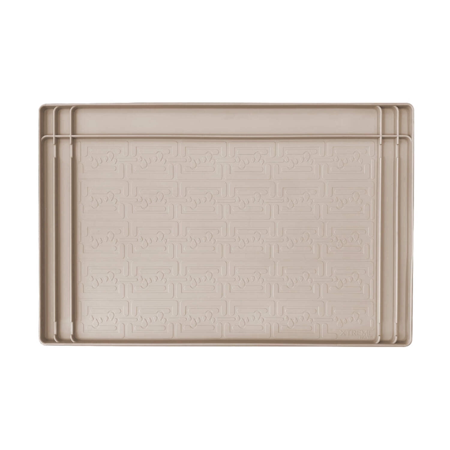 Xtreme Mats Trimmable Rubber Under Sink Cabinet Mat – Ultimate Waterproof Protection for Kitchen or Bathroom Cabinets with Patented Overflow Channels (Beige)