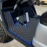 Xtreme Mats Yamaha Golf Cart Mat, Full Coverage Golf Cart Floor Liner Mat - Fits Yamaha Adventurer (2007-2017), G29, YDR, & Drive (Gen1) Models Only - Black with Blue Trim