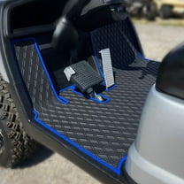 Xtreme Mats Yamaha Golf Cart Mat, Full Coverage Golf Cart Floor Liner Mat - Fits Yamaha Adventurer (2007-2017), G29, YDR, & Drive (Gen1) Models Only - Black with Blue Trim
