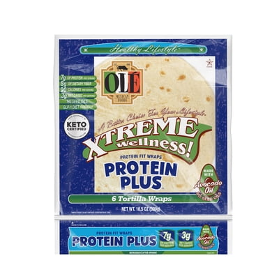 Ol Mexican Foods Xtreme Wellness Protein Plus Soft Taco Flour Tortillas, 10.5 oz, 6 Count