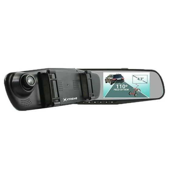 Xtreme Rear View Mirror With Built In Backup And Dash Cam