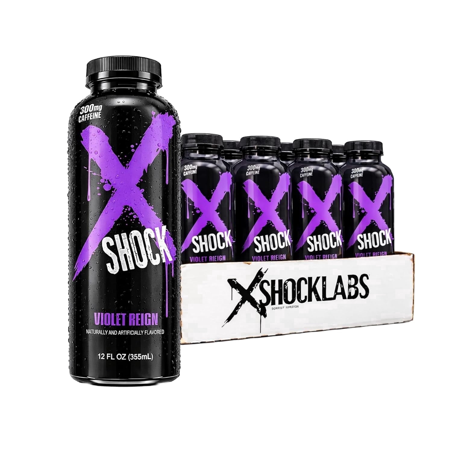 Xtreme Shock XSHOCKLABS RTD Pre-Workout Energy Drink, Grape, Sugar