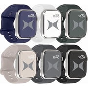 Xtreme Smart Watch Soft Silicone Band 6 Pack   Small Size, Waterproof, New Buckle Design, 38/40/41 mm, Compatible with Apple Watch Band, For Women/Men, Starlight, Black, White, Navy Blue