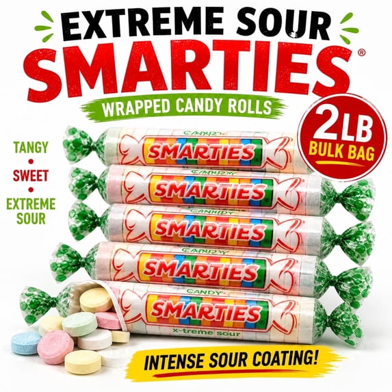 Xtreme Smarties Wrapped Candy 2 lbs.