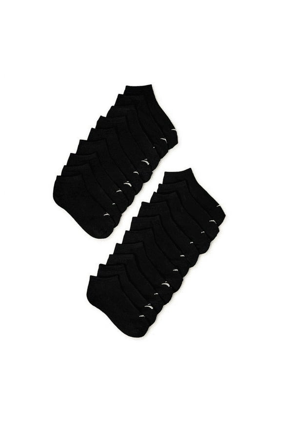 Sport Women's No Show Black Socks- Size 9-11 - 20 Pairs